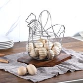 Clayre & Eef Eierhouder 21x11x20 cm Zwart Hout Metaal Eiermand - Clayre