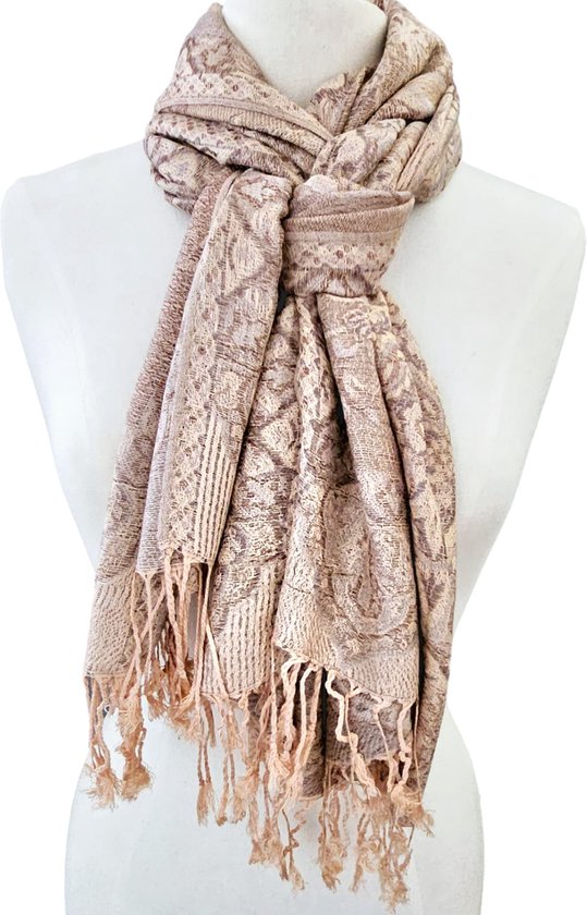 Mooie dunne dames sjaal Bloemenprint- Paisley print , viscose- Bloemen print dubbelzijdig - langwerpige sjaal met kwast - omslagsjaal- | Moederdag cadeau | Cadeau voor vrouwen
