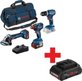 Bosch Professional Kit d'outils sans fil 3 pièces 18 V GSB+ GWS+GDX dans un sac à outils - 0615990N31