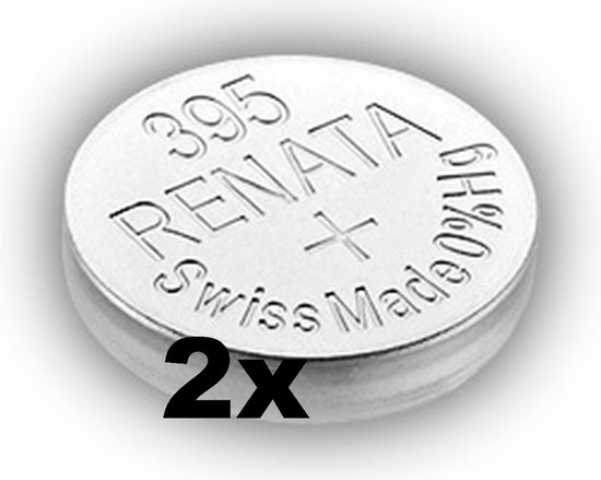 Renata 395 / SR927SW - zilveroxide knoopcel horlogebatterij - 2 (twee) stuks - Swiss Made