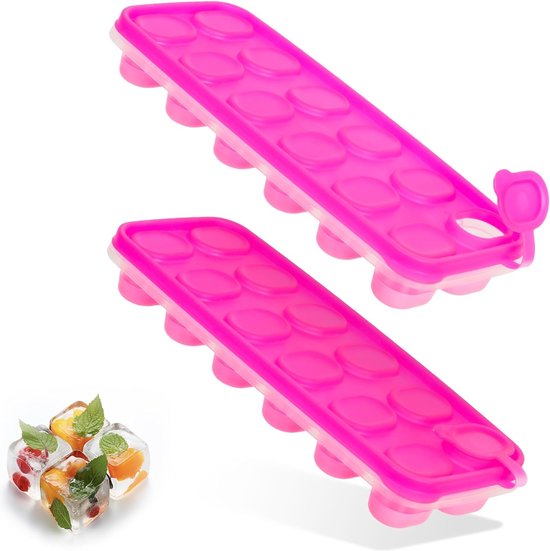 Bac à Glaçons Silicone 4 Pièces - 14 Cubes Par Bac, LFGB Sans BPA