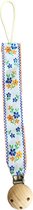 Speenkoord - spenenketting - Bohemain - Bloemen - Blauw en Oranje