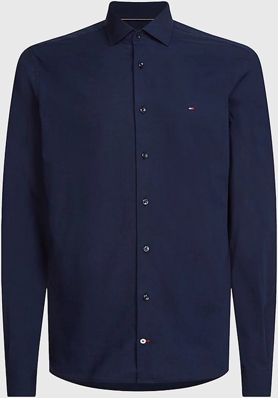 Tommy Hilfiger Core Cl Flex Poplin SF Shirt Chemise pour homme - Bleu foncé - Taille 40