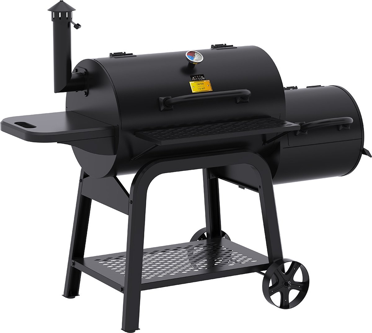 Patton Oklahoma Smoker Houtskoolbarbecue - Zwart - afbeelding 2