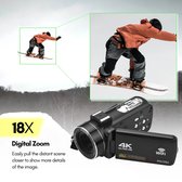 KBK® Camera - 4K Ultra HD - Camrecorder - Nachtzicht - 2 in 1 Met Microfoon - WIFI verbinding 20x zoom
