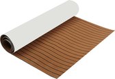 240*90*0.6 cm -Decking Zelfklevende Bootmat - EVA Teak Foam Decking Mat - Teak Boten Vloerbedekking - Teakhouten Jachtvloeren - Teak Vloerbedekking Vloer - Balkonmatten - Tuinmatten - Wasbaar - Bruin+Zwart