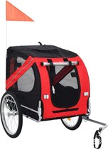 Shoppee Huisdier fiets trailer - Fietskar voor huisdieren - Hondenfietskar Opvouwbaar - 137x73x90 Cm - Hondenkar Inklapbaar - Kleine & Grote Hond - Rood/Zwart