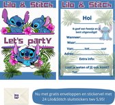 Uitnodiging kinderfeestje - Kinderfeest - Uitnodigingen - Verjaardag - Inclusief enveloppen - Eigen design en print - Wenskaart - Lilo&Stitch - 20 stuks - A6