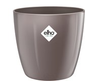 Elho Brussels Diamond Rond 30 - Pot De Fleurs pour Intérieur - Ø 29.4 x H 27.0 cm - Gris