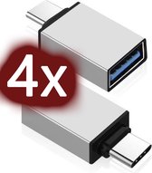 4x USB C naar USB A Adapter - USB C naar USB Adapter - USB C naar USB A Converter - USB C naar USB A Female - Hoogwaardig aluminium frame