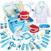 Dokterset Speelgoed - Kinderspeelgoed voor Jongens en Meisjes - Vanaf 2 Jaar geschikt voor 3 4 5 en Ouder - Dierenarts Speelgoed - Licht Blauw