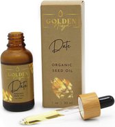 Golden Niya Dadelpitolie Puur 30ml - EU Bio, EcoCert - USDA Keurmerk- Haar - huid - gezicht-nagels - Koudgeperst - biologisch- Proefdiervrij- Vitamine A & E- Omega 9 & 6- Huidveroudering- Anti-aging- Anti-rimpel- Dadel - Pipetfles