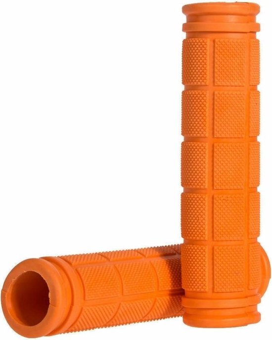 Jumada's Oranje sportieve Fietshandvatten - Universeel - Professioneel - Extra Grip - Handig te Monteren - Anti-Slip - Stevig - Rubber Oranje - Binnendiameter: 2 - 2.2 cm