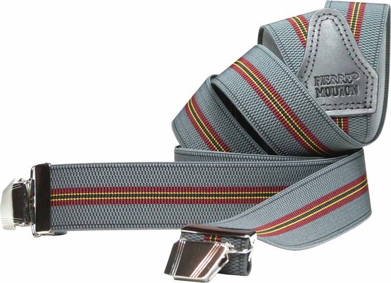 Pierre Mouton Nancy Porte-Jarretelles - Bretelles - Adultes - Homme - Grijs - 140cm - 3 clips larges - XL - XXL