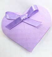 hartdoosje lila 10 stuks incl.lint voor de gasten als uitdeel-bedankje bij trouwen-babyshower-geboorte