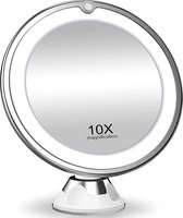 Make up Spiegel - Flexible - 10x Vergroten Spiegel - LED LightingTouch Screen - Portable Dressing Tafel - Makeup Dry Battery