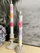 House17 Led Kaarsen - Neon en Pastel Flowers - set van 2 stuks - Inclusief Batterij - Handgemaakt