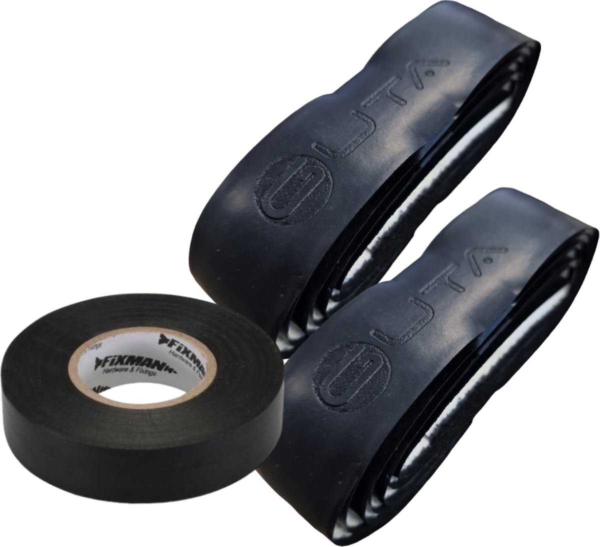 Guta Stickgrip Set Zwart + PVC Tape Zwart, Hockeystickgrip - 