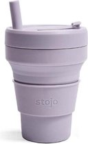 STOJO Cup met Rietje - Opvouwbare Beker - Beker To Go - Lilac - Carnation - 250ml