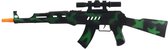 Verkleed speelgoed Politie/soldaten geweer - machinegeweer - zwart/groen - plastic - 69 cm