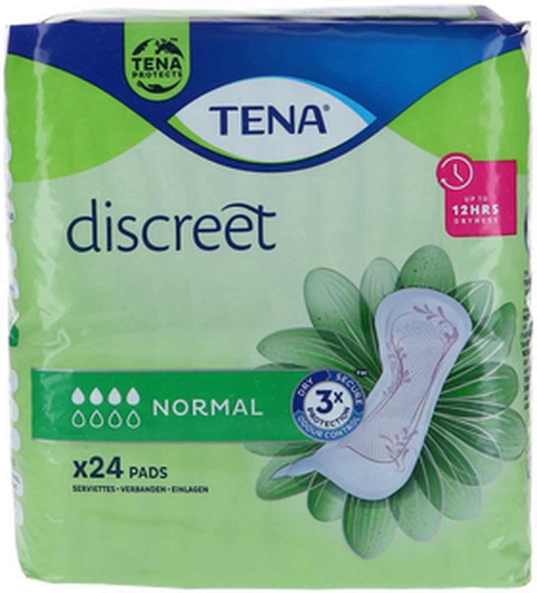 Goedkoopste TENA Discreet Normaal, 24 stuks . Voordeelbundel met 8 verpakkingen