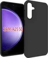 Samsung Galaxy A25 Hoesje - MobyDefend TPU Gelcase - Mat Zwart - GSM Hoesje - Telefoonhoesje Geschikt Voor Samsung Galaxy A25