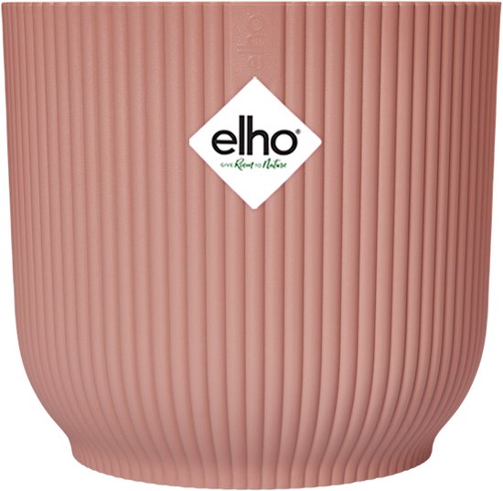Elho Vibes Fold Rond 18 - Bloempot voor Binnen - Ø 18.345 x H 16.8 cm - Roze