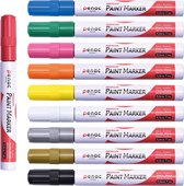 Penac verfstiften - Verfstiften set van 10 Kleuren - Deze premium paintmarkers zijn geschikt voor alle ondergronden - 2-4mm