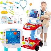 Dokterset Speelgoed - Kinderspeelgoed voor Jongens en Meisjes - Vanaf 2 Jaar geschikt voor 3 4 5 en Ouder - Dierenarts Speelgoed - Rode Kar