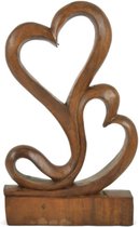 Figuur harten van hout, gebeitst, 20 cm – cadeau-idee voor houten bruiloft