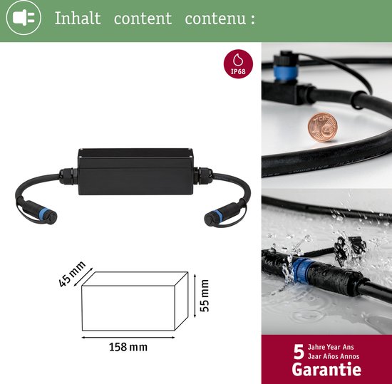 Plug & Shine Connection Box voor Loxone Compact dimmer IP68 max. 150W Wit