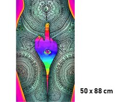 Allernieuwste.nl® Canvas Schilderij * Psychedelische Naakte Vrouw * - Kunst aan je Muur - Psycho - Kleur - 50 x 88 cm