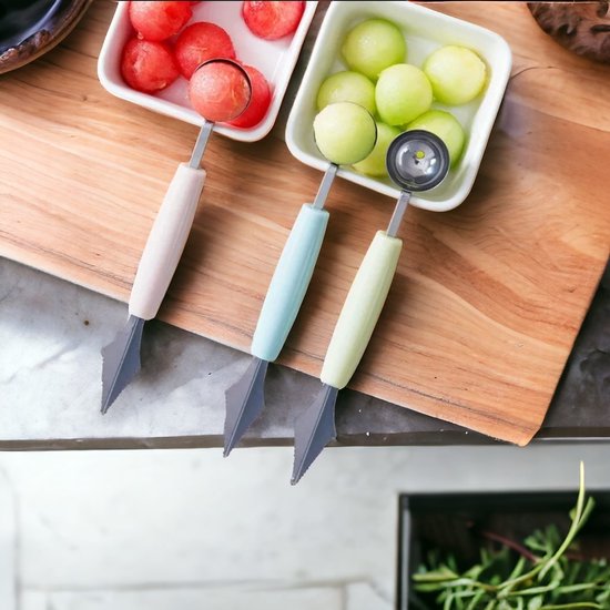 AliRose - Kitchen Tools - Meloen Bolletjes - Ijs - TikTok Tools - Reels - Blauw