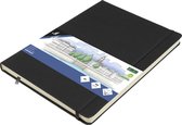Kangaro schetsboek A4 - zwart - PU hardcover - met elastiek en lint - schetsblok - schetsboeken - K-861240
