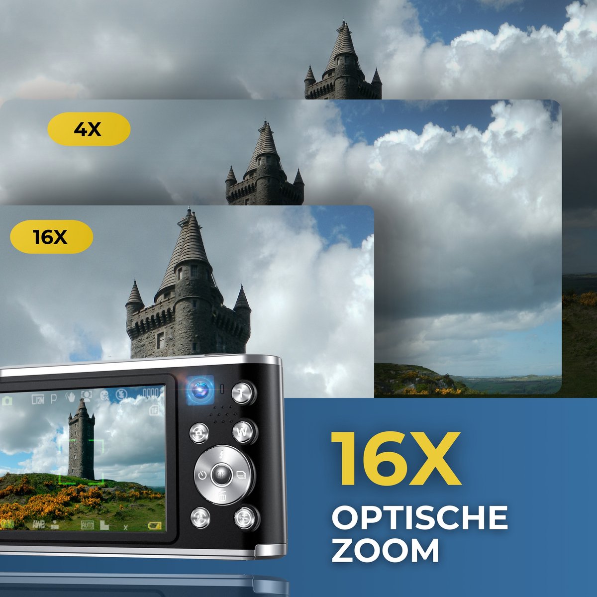 Vosoi Digitale Camera - Fotocamera - 48MP & 4K Ultra HD - 2,8 inch LCD Scherm - Inc. 32GB thumbnail 6
