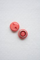 Boutons 10 pièces 19mm rose avec cercle argenté, à coudre - bouton rose à coudre