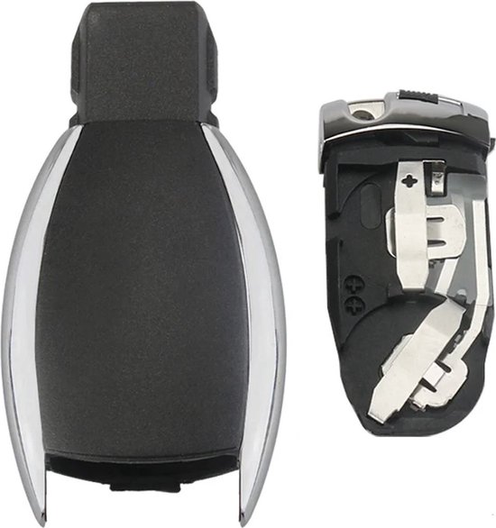 ontto Autosleutelhoes geschikt voor Mercedes Benz A C E S G klasse GLC CLE CLA W177 W205 W213 W222 X167 AMG 2017-2023 sleutelhoes beschermhoes metalen sleutelhanger sleutel etui 4 toetsen zilver