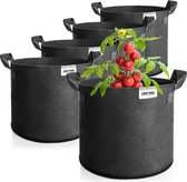 5 x sacs de plantation de 60 litres chacun pour pommes de terre, récipients à tomates avec poignées, sac de plantation, pot de tomates, sac de protection des plantes (60 l, 5 pièces)