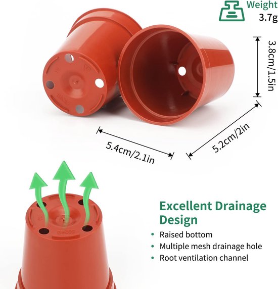 Hevysuo 12 stuks plantenpotten van transparante kunststof met vochtkoepel, 9 cm, transparante pot voor orchideeën, voor zaden, zaailingen, vetplanten