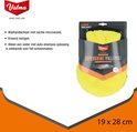 Emballage avec gant de lavage jaune, texte "Valma" et "SUPERSSHINE WASHMITT".
