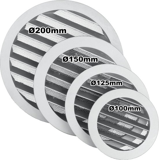 Zwart ventilatierooster, 2 stuks aluminiumlegering luchtventilatierooster, buitenluchtventilatierooster, voor ventilatie in keukens, kasten | NL