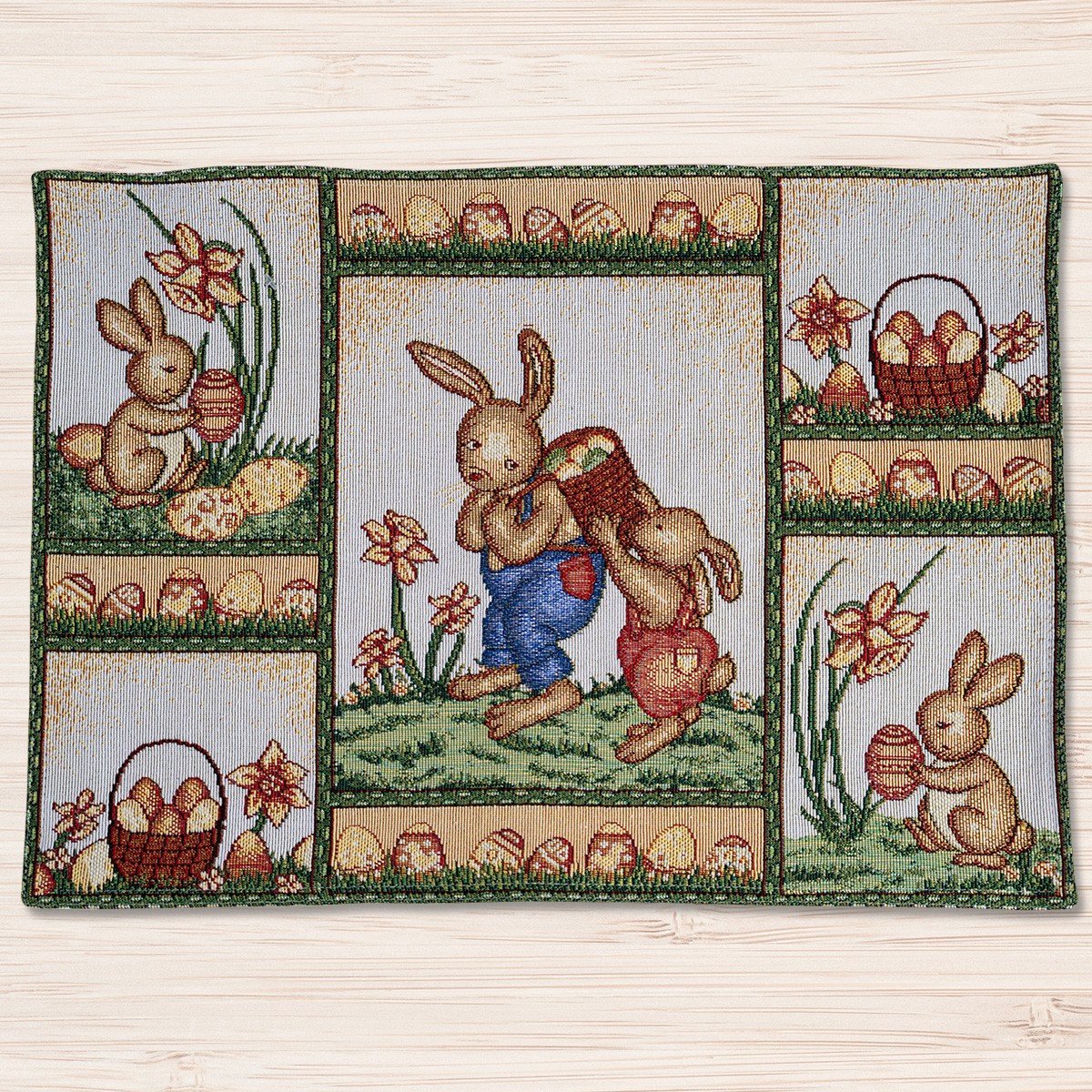 Placemat - Pasen - luxe gobelinstof - Paashazen - Paaseieren