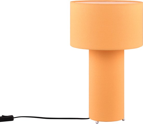 Lampe de table LED - Trion Balin - Culot E27 - Ronde - Jaune - Textile