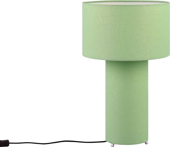 LED Tafellamp - Trion Balin - E27 Fitting - Rond - Groen - Textiel