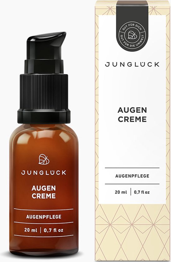 JUNGLÜCK | Hyaluron Oogcrème | Rijke verzorging voor stralende ogen en tegen donkere kringen | 5% vitamine C, Hyaluronzuurzuur & Coffeïne | 20 ml