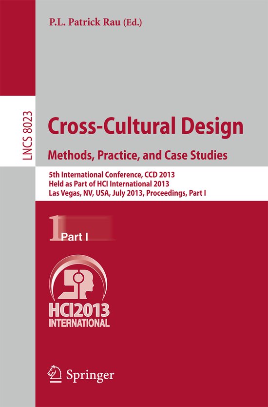 Cross-Cultural Design. Methods, Practice, and Case Studies - cover