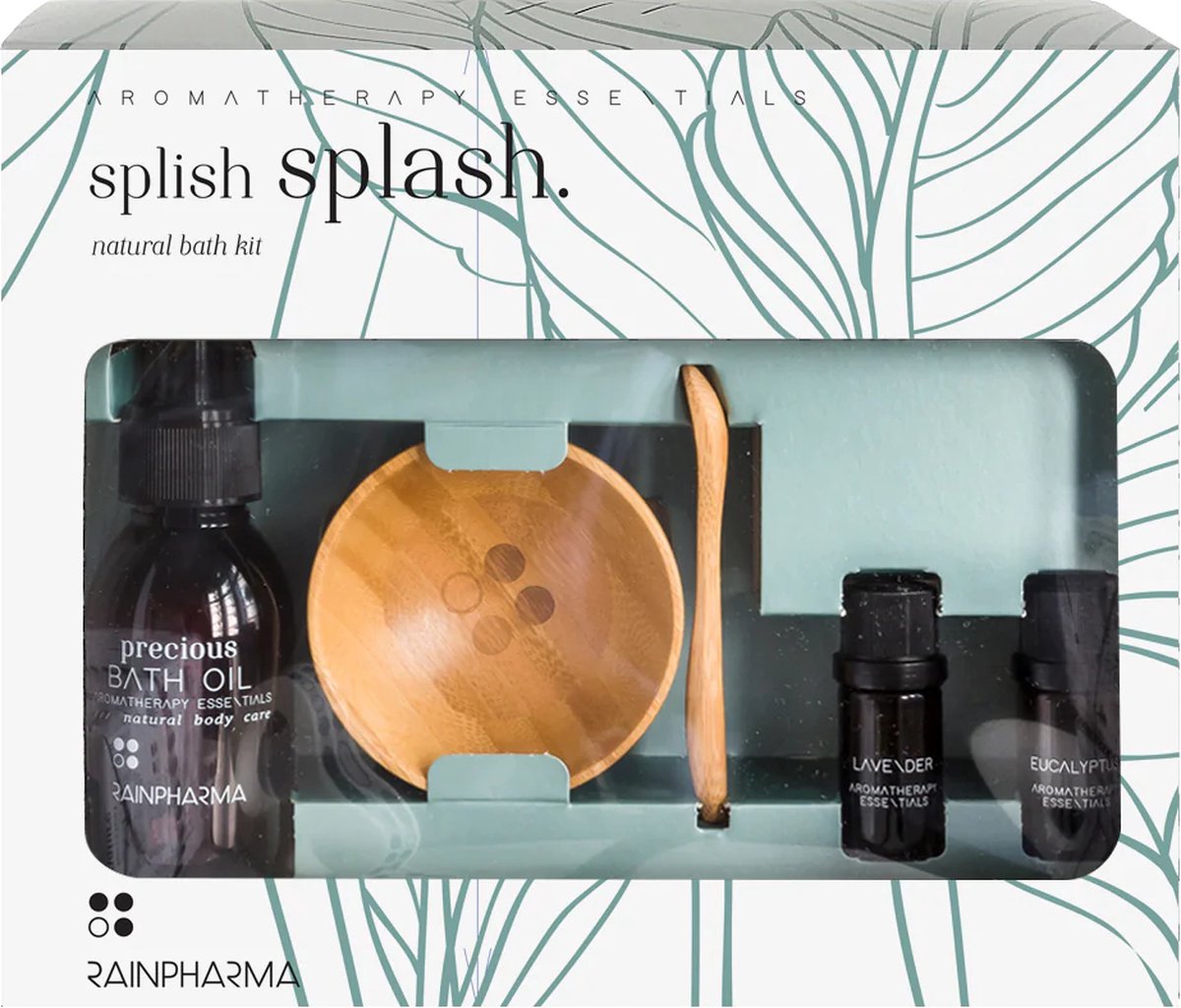 Goedkoopste RainPharma - Splish splash - 5-delige set - Oa. essentiële olie & skin wash - Huidverzorging - Geschenkset - Cadeauset - Starterskit