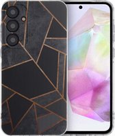 iMoshion Hoesje Geschikt voor Samsung Galaxy A35 Hoesje Siliconen - iMoshion Design hoesje - Zwart / Black Graphic