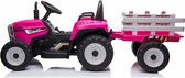 Elektrische Tractor - Speelplezier - MP3 - LED Lichten - Roze - Met Afstandsbediening