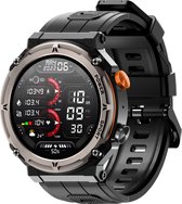 WizBay Premium Select™ Smartwatch 1.39inch HD TFT - Bluetooth Call - AI Voice Assist - Magnetic Laden - Dynamic Hart Monitor - O2 en Bloeddrukmeter - Multiple 100+ Sport Modi - Slaap Monitor - Message - Allu Mat Zilver Case - RVS Zwart Band
